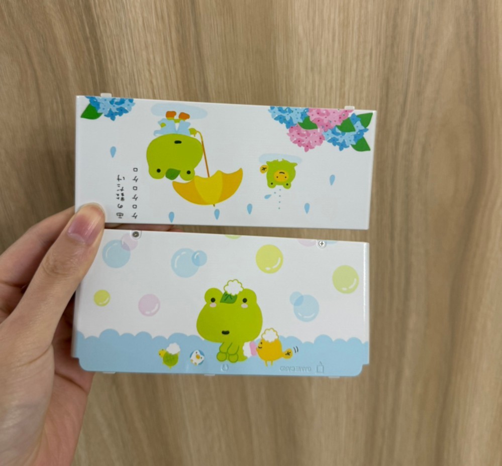Replacement Housing Shell for Nintendo New 3DS - Cute Frog Rain & Bubble Cover