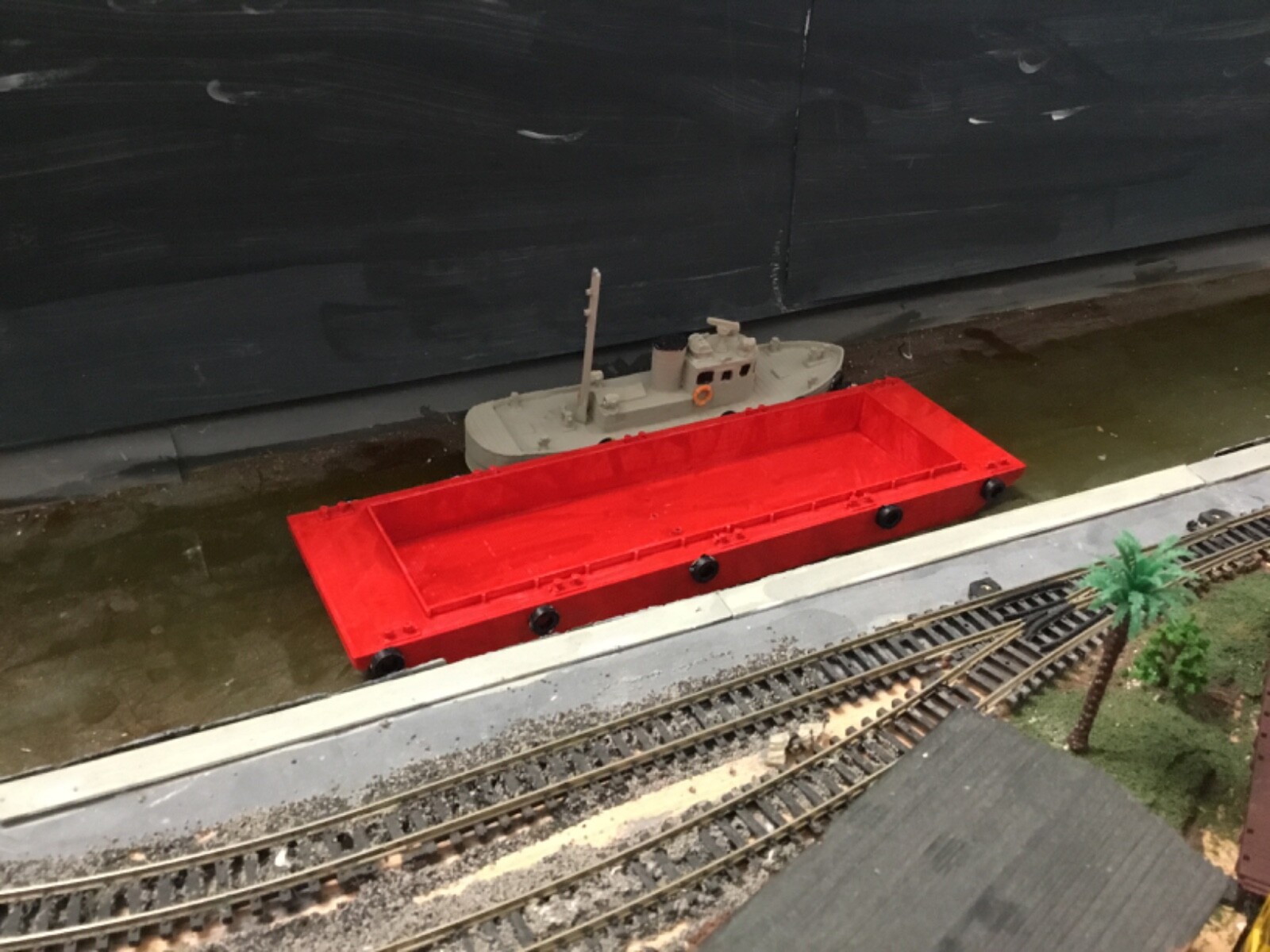 N scale OPEN TOP 100 FOOT BARGE 3-D PRINT UNPAINTED
