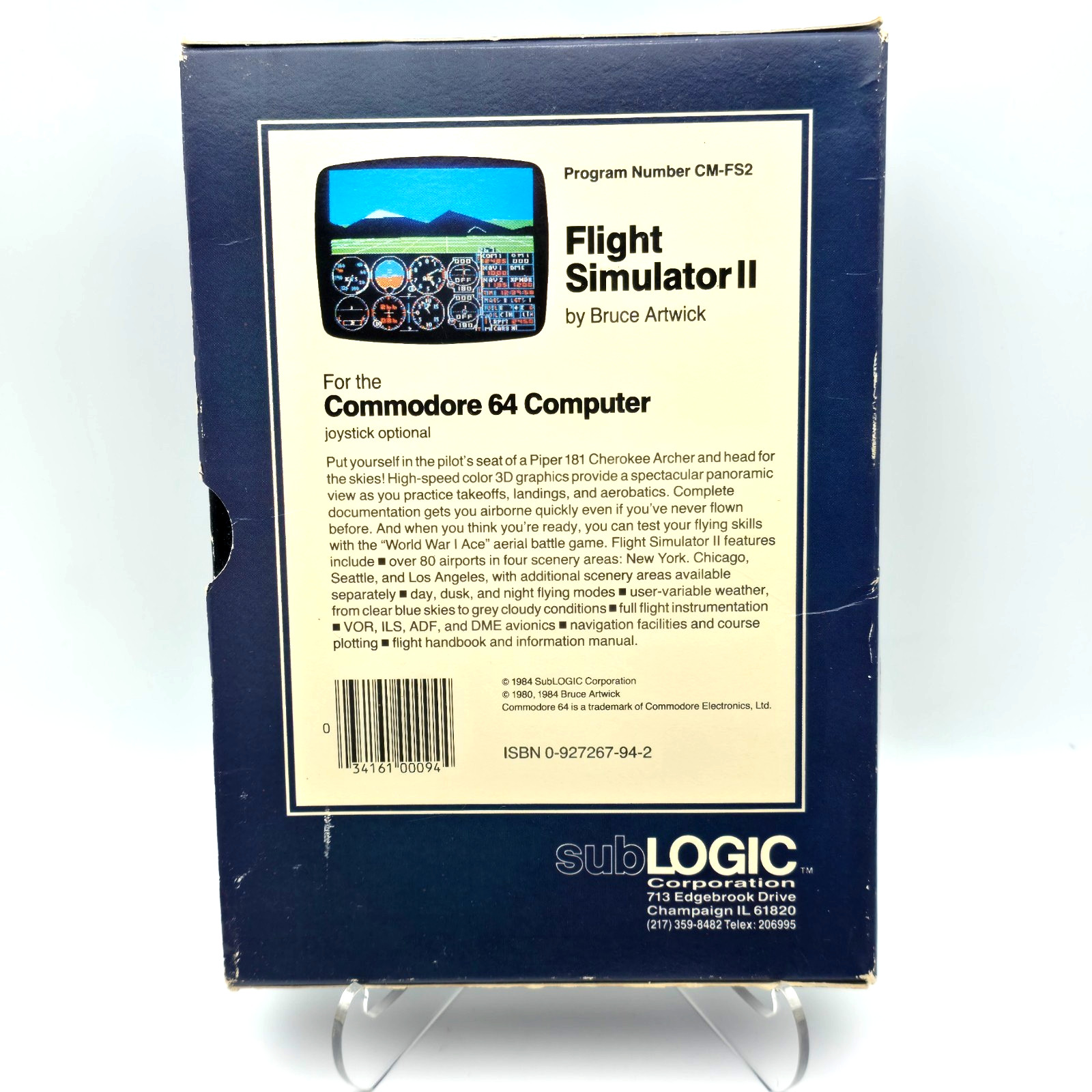 ✈️ CIB! Flight Simulator II Commodore 64 subLOGIC Tested Working - C64