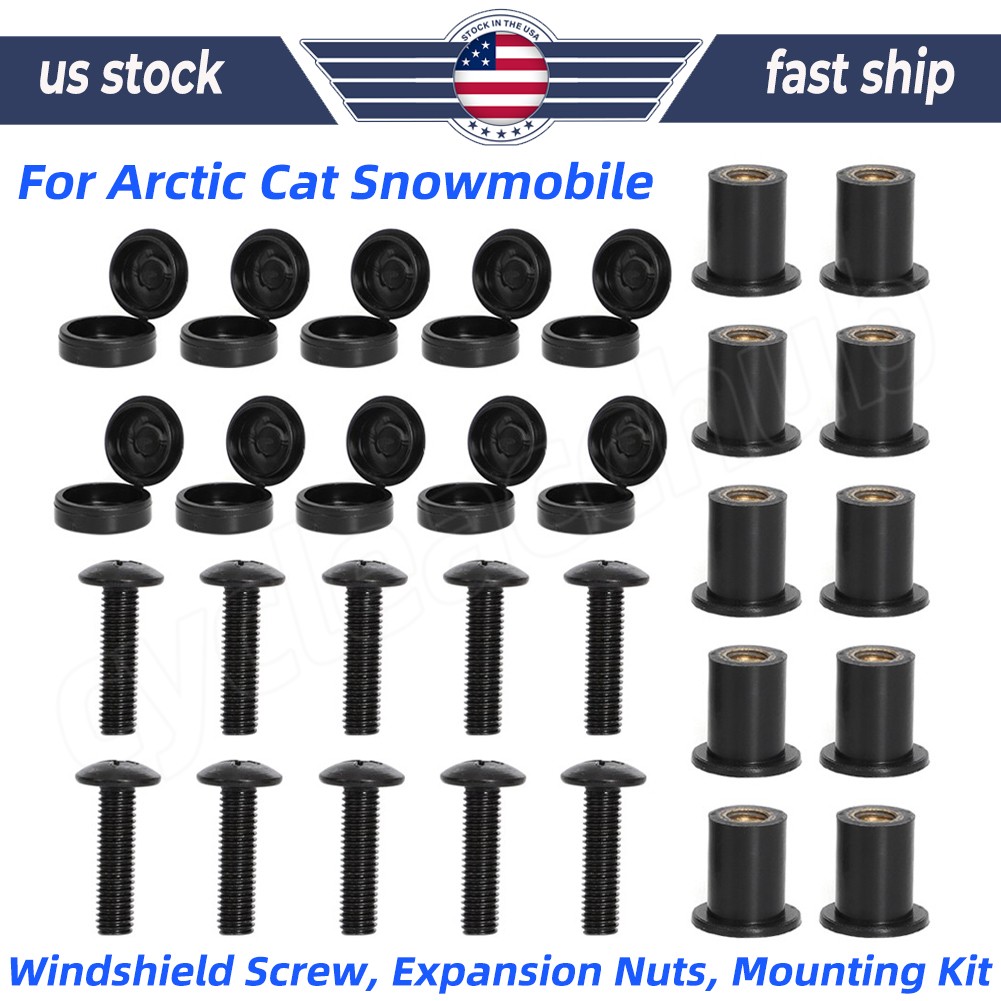 For Arctic Cat Snowmobile Windshield Fasteners Hardware, Screw, Nuts, Mounting
