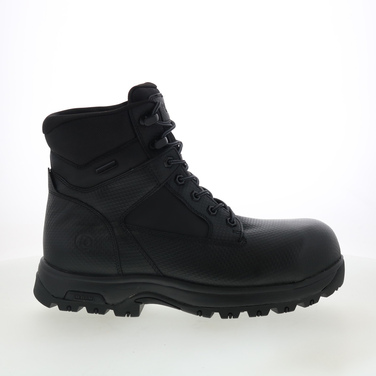 Dunham 8000 Works WP Safety 6" Plain Toe Boot Mens Black Work Boots