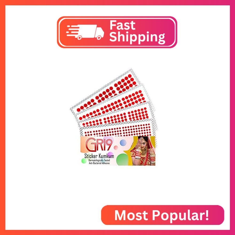 GRI9 Velvet Round Dot Bindi Tattoo Sticker Indian Multi Size Daily Use Forehead