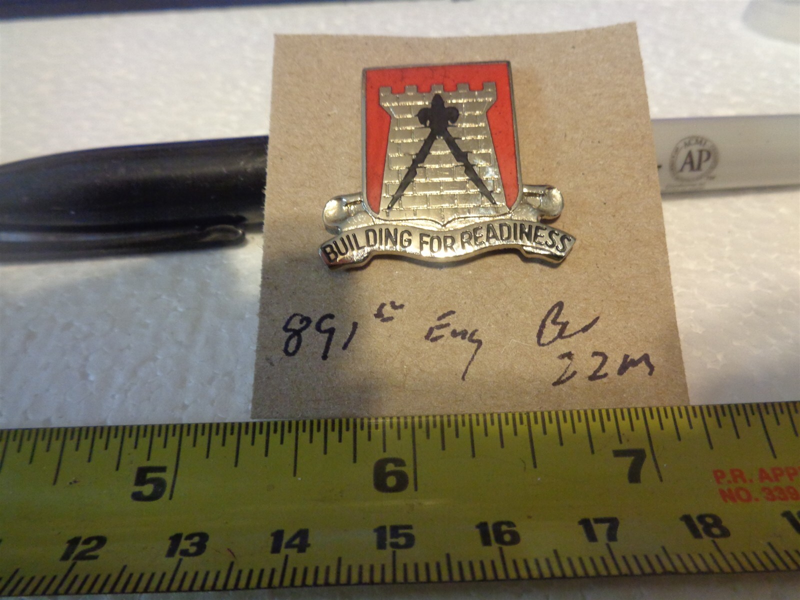891st Engineer Battalion 22M Unit Crest, DI, DUI (DRAW#18)