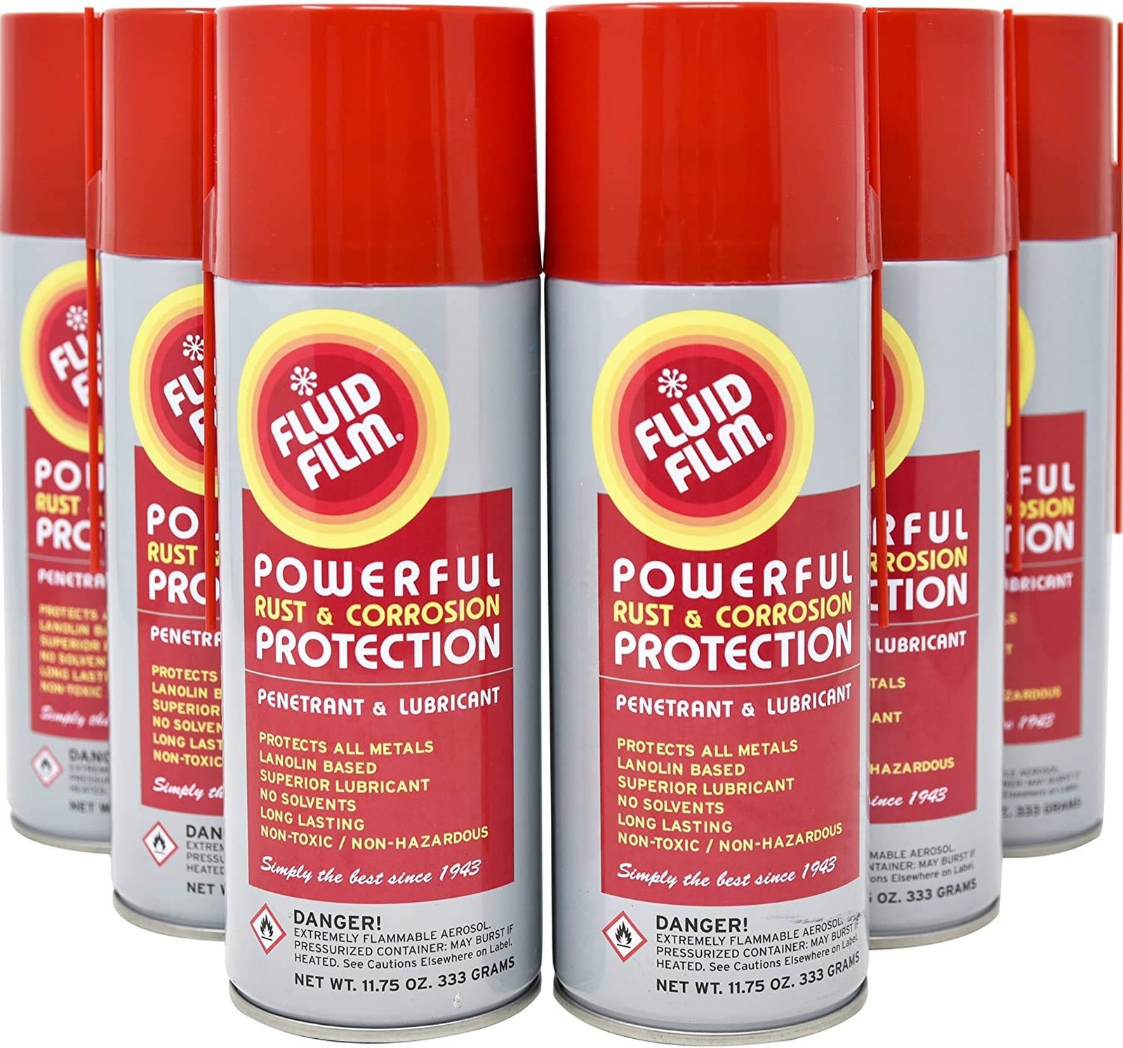 Fluid Film AS11, 6 Pack Powerful Rust & Corrosion Protection Penetrant & Lubr...