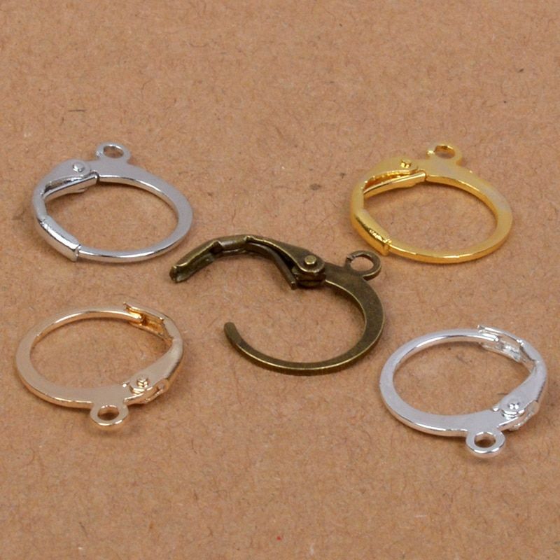 20Pairs Earring Hooks Findings Earrings Accessory Components Brass Lever Jewelry