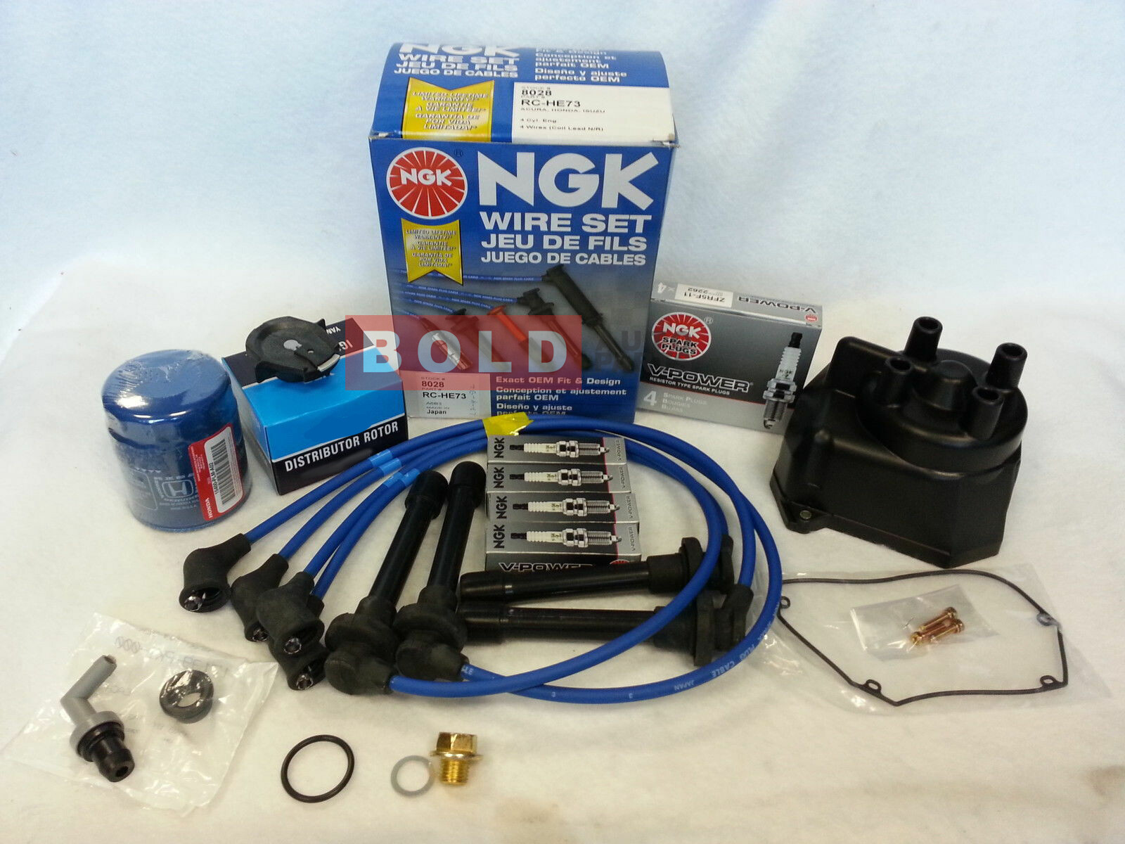 Tune-Up Kit Cap Rotor NGK Wires-Spark Plug PCV for Honda Accord LX EX 1998-2002