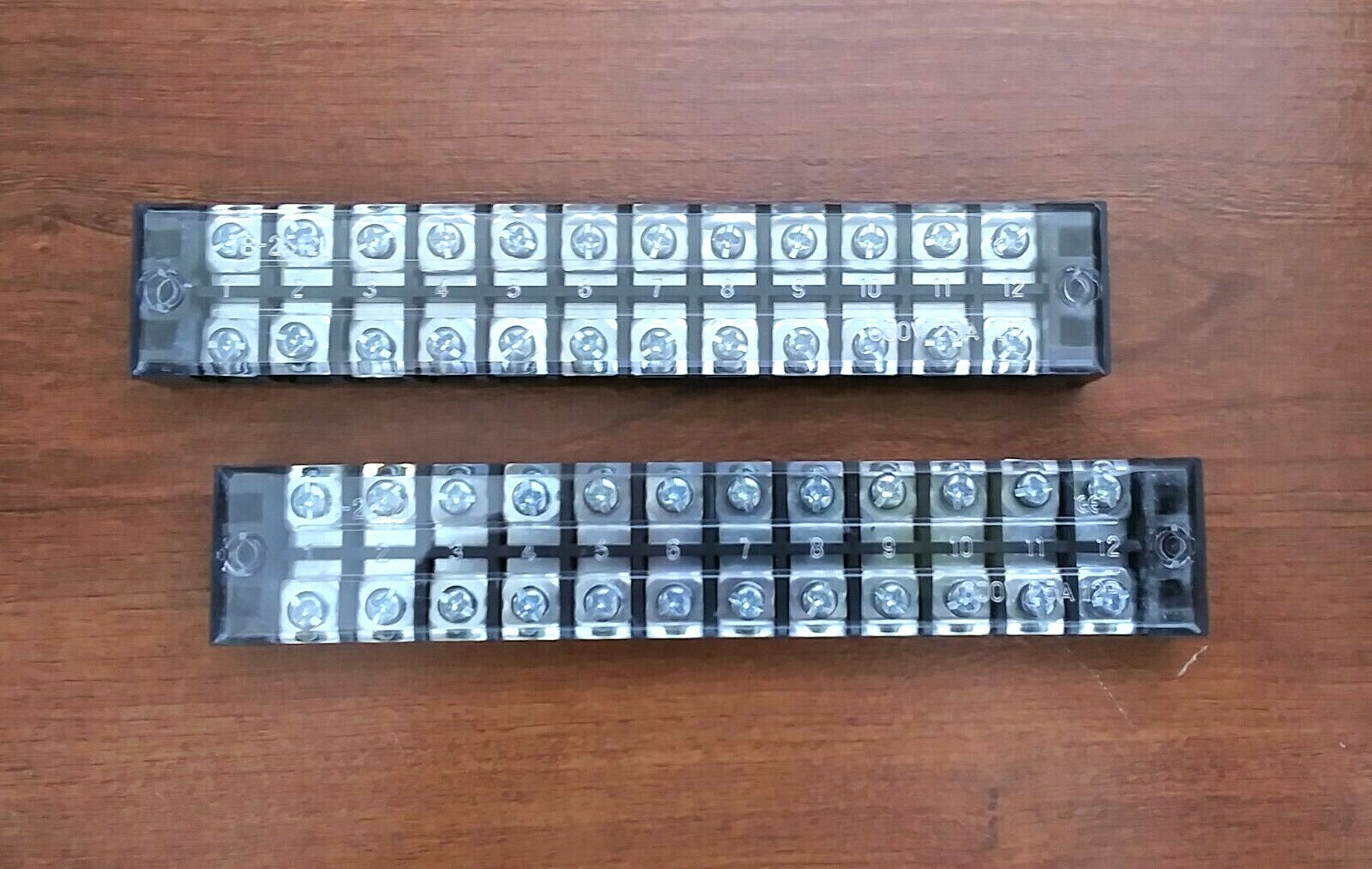 2 Heavy Duty 12 Position 25 amp Marine Grade Terminal Blocks w/Safety Covers