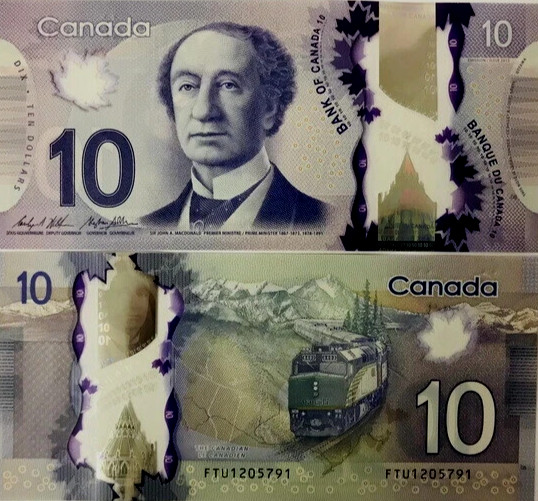 Canada 10 DOLLARS P-107c 2013 RAILROAD TRAIN Canadian UNC Wilkins/Poloz BANKNOTE