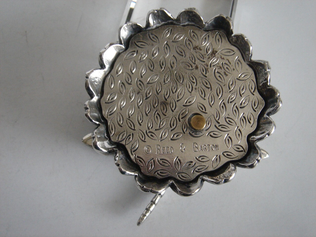 Reed & Barton Silver Plated Dragonfly w/Lady Bug Music Box Non-Working Order