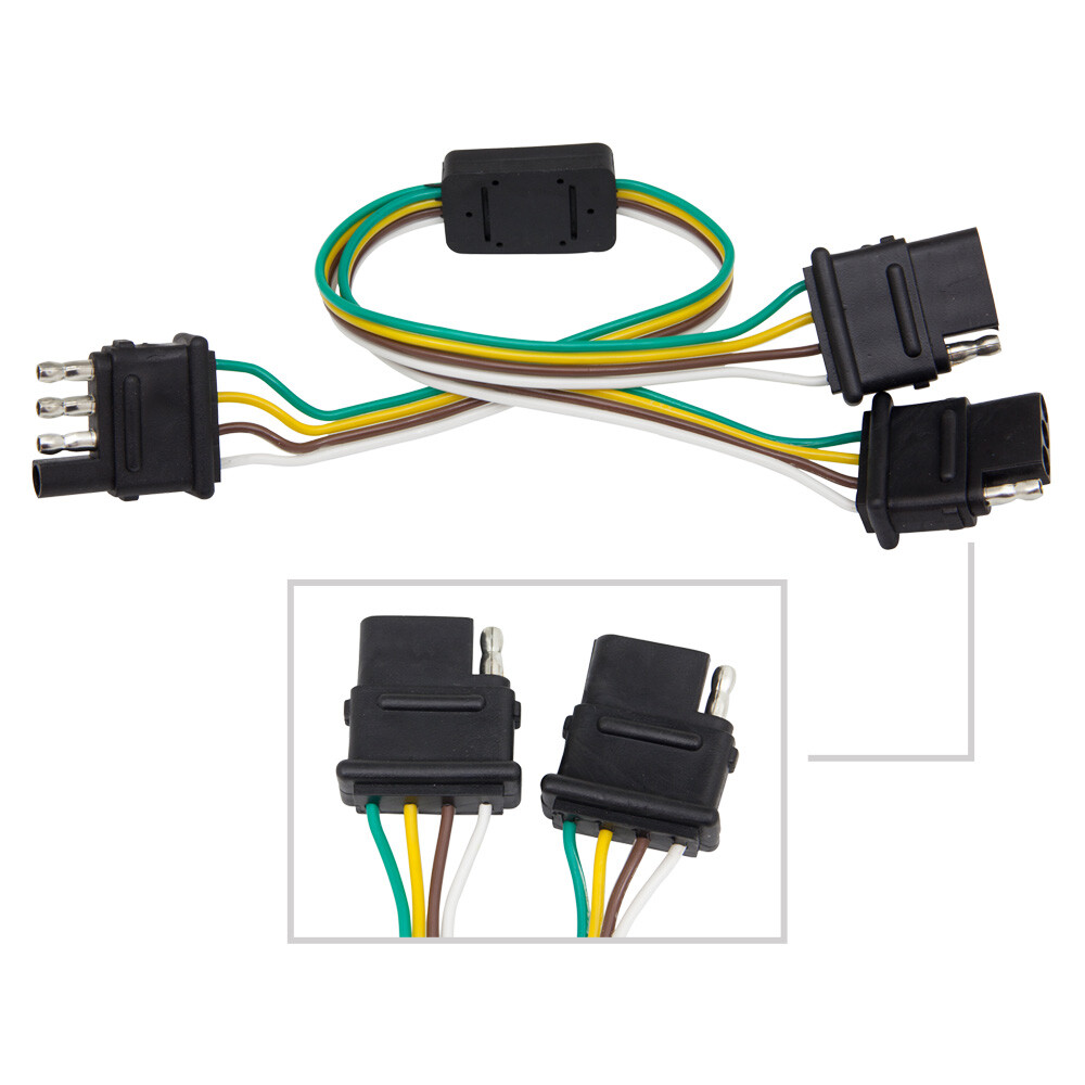 New! LEDGlow Flat 4 Pin Y-Adapter Trailer Harness for LED Tailgate Light Bars
