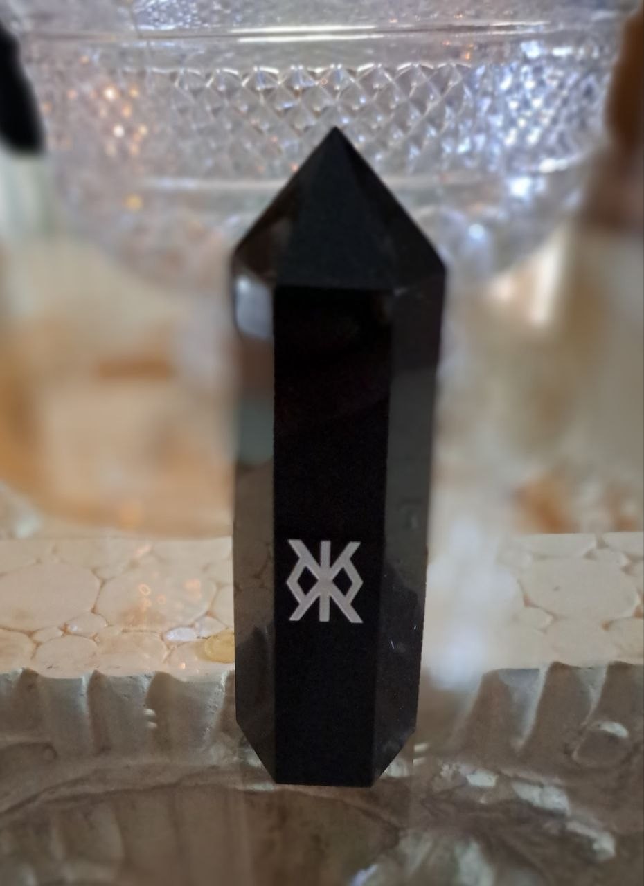 Pure Obsidian Runestones – Collector Edition Bitcoin  Obelisk Tower 8 oz  8"