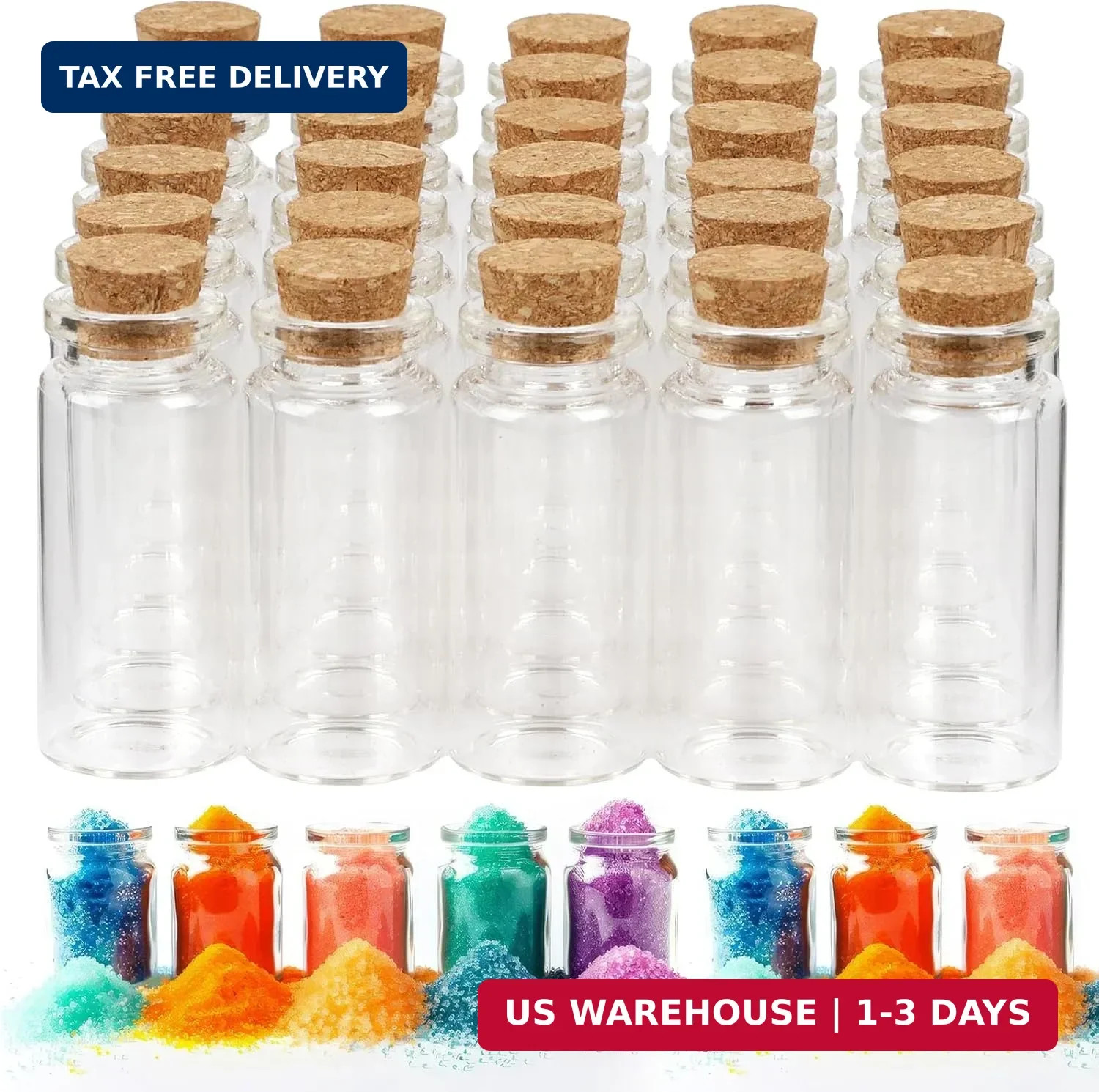 30 PCS Mini Glass Bottles, 10ml Small Glass Bottles, Vials Cork Stoppers, Spell