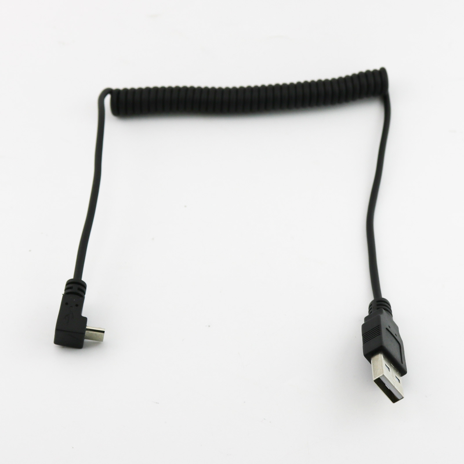 1pc USB 2.0 A Male to Micro USB 5Pin Male Spiral Coiled Connector Cable Cord 5FT