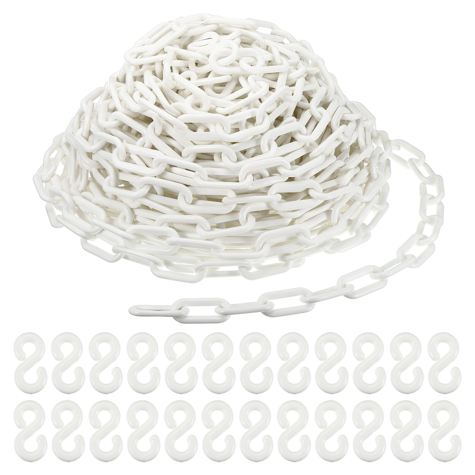 Plastic Chain Links 100 Foot 2" Safety Chains White Plastic Chains