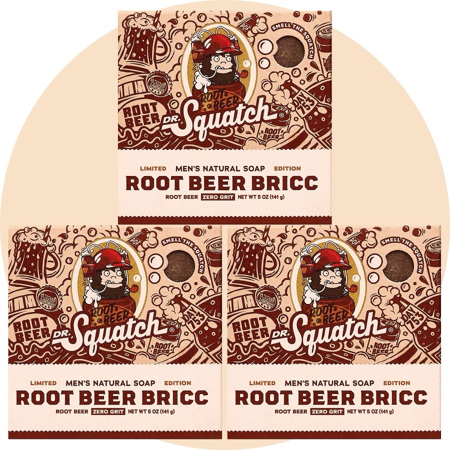 🌟Dr. Squatch 3 Root Beer Bricc Natural Soap 5oz  Limited Edition NEW Rootbeer