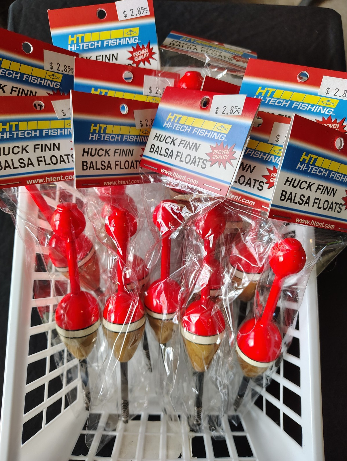 HT Enterprises Premium Huck Finn Balsa Floats Spring Clip 7" Sold in lots of 3!
