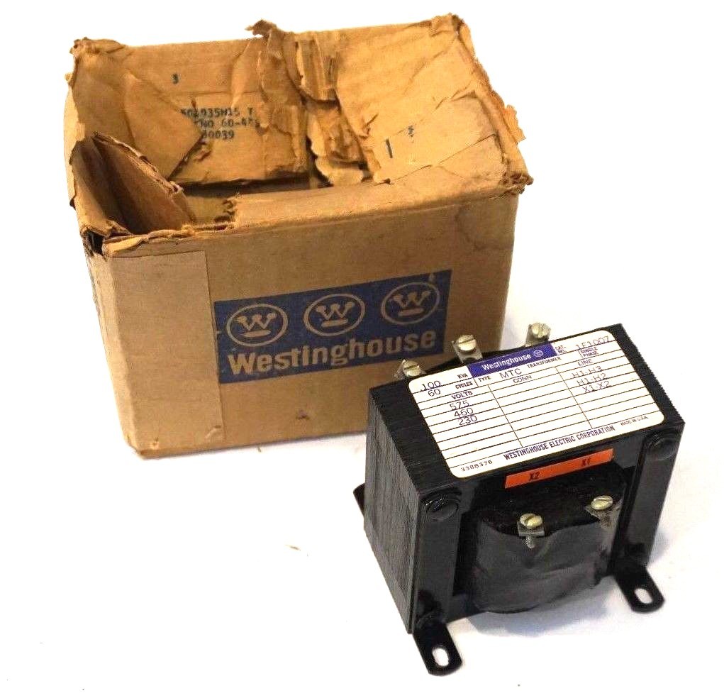 NEW WESTINGHOUSE 1F1007 TYPE MTC TRANSFORMER .100 KVA, 60 CYCLES