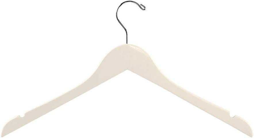 Wood Standard Hangers 100 Ivory Wooden Dress Shirt Clothes Garment Clothing 17"