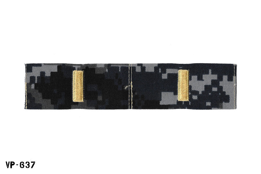 PAIR USN NWU BDG Blue Digital Collar Patches Ensign ENS O-1 ~ NOS Vanguard USA