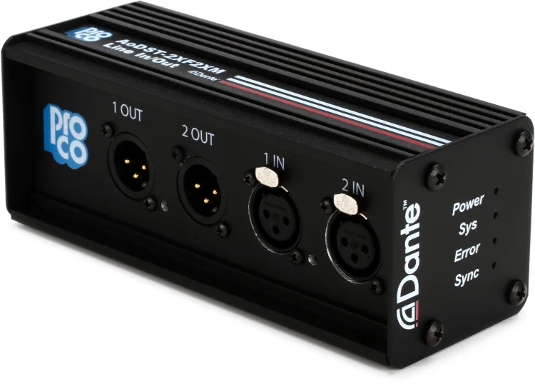 Pro Co AODST-2XF2XM 2 Channel Dante Drop Box