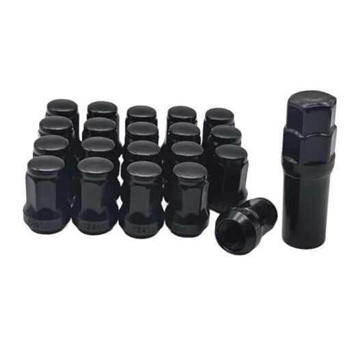M12x1.5 Lug Nuts, 20 Pack Wheel Lug Nut Covers Caps with Removal 20 PCS Black