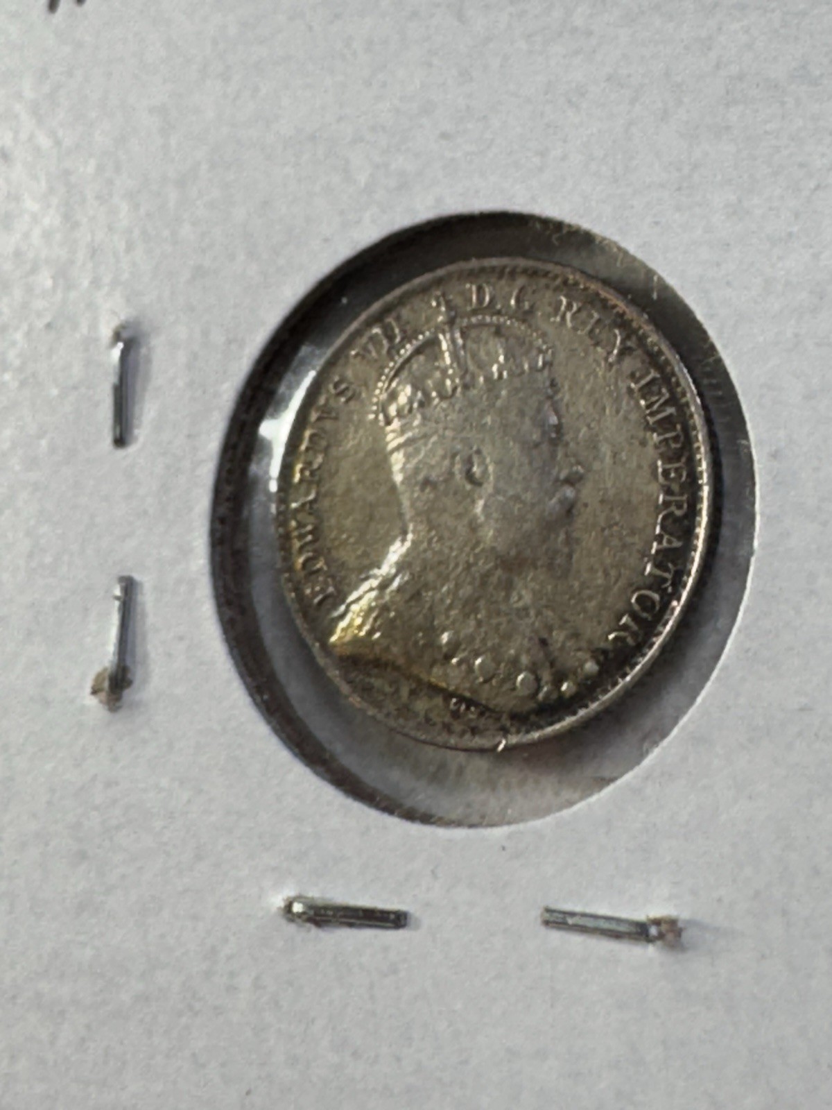 1902 Canada 5 Cents Small Silver Coin Damaged