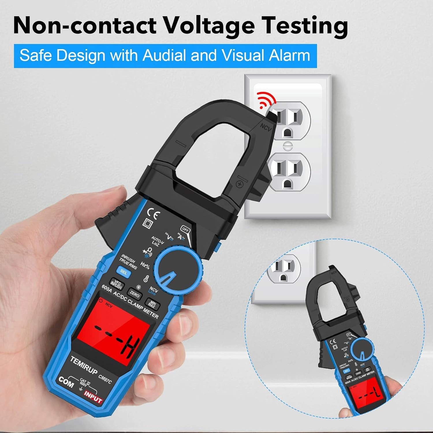 Digital Inrush Clamp Meter Multimeter, T-RMS 6000 Counts 600A Current Amp Vol...