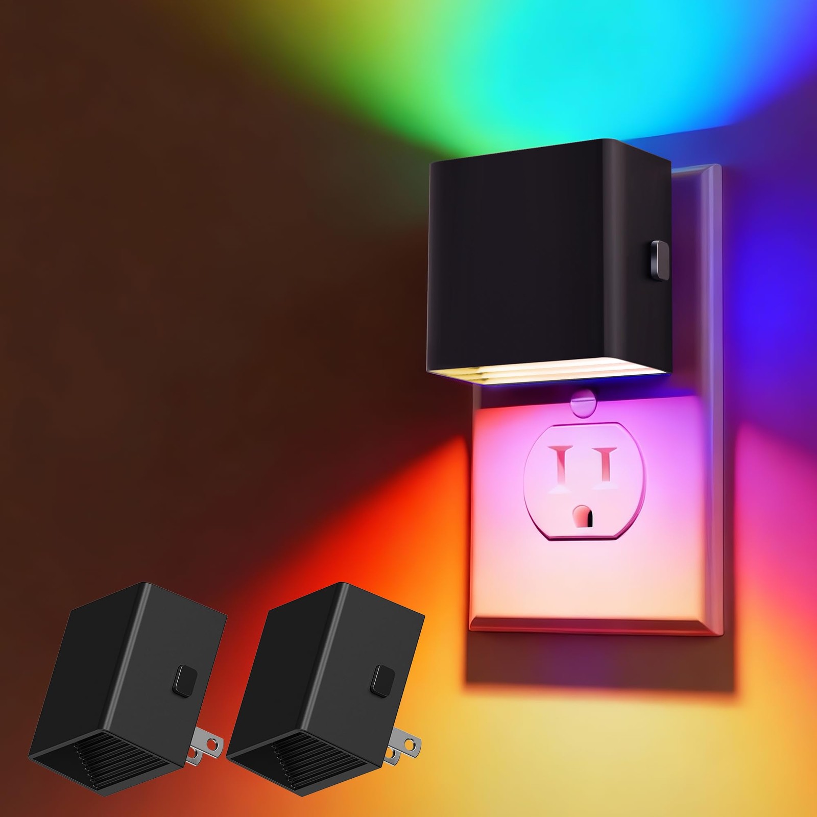 LOHAS LED Night Light, Dimmable RGB Color Changing, Plug-in Wall Nightlight - 2