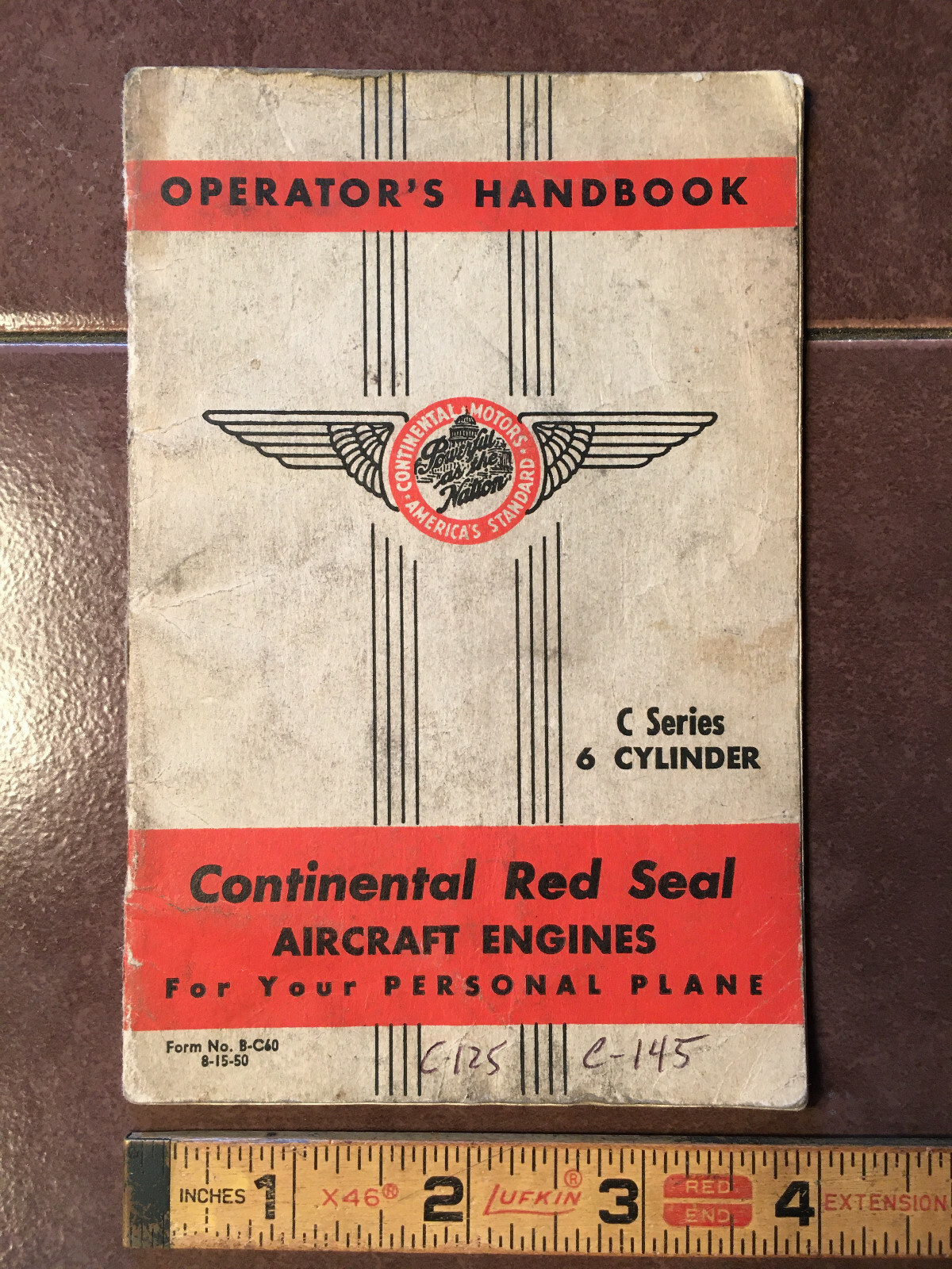 1950 Continental C-125 and C-145 C-Series Engine Operator's Handbook