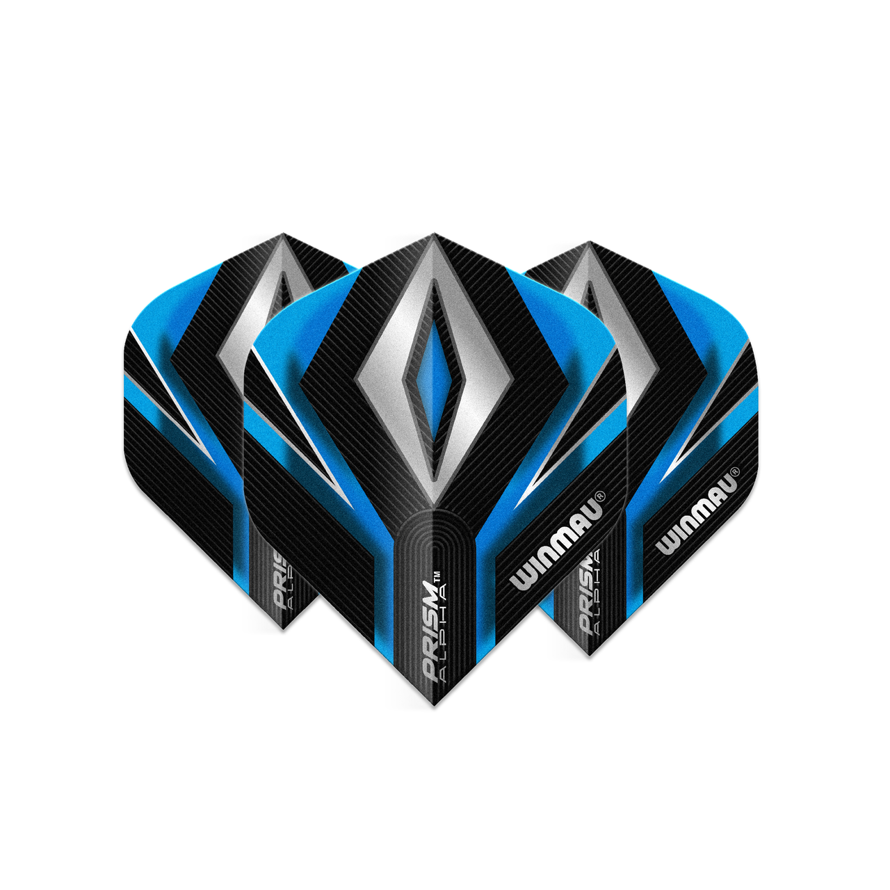 Winmau Prism Alpha Standard Dart Flight - Black, Blue & Silver
