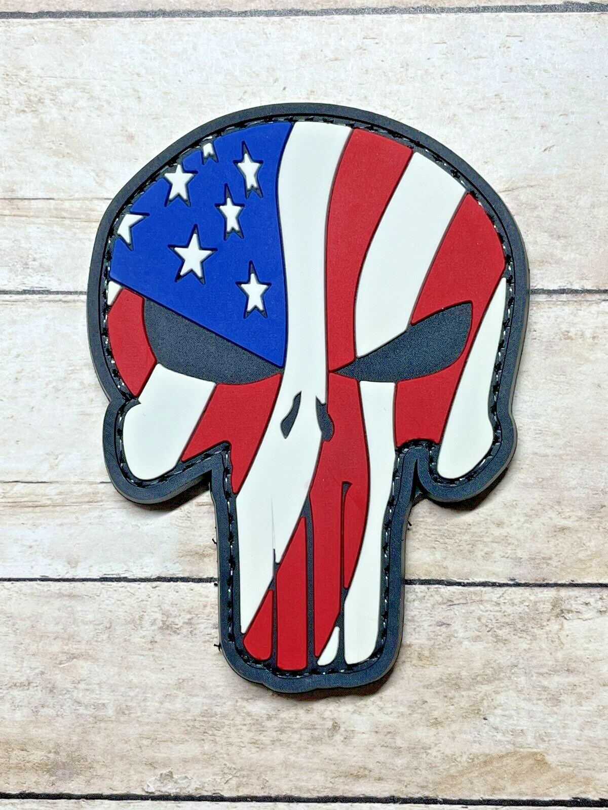 Punisher PVC Patch - Tactical Morale Patch - Punisher USA Flag Patch - Hook Back