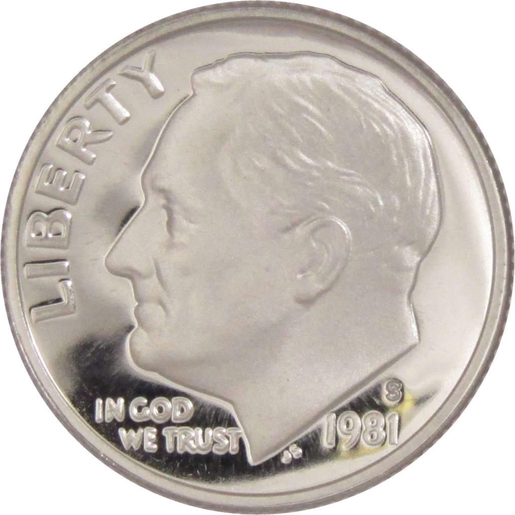 1981 S Type 1 Roosevelt Dime Choice Proof 10c US Coin Collectible