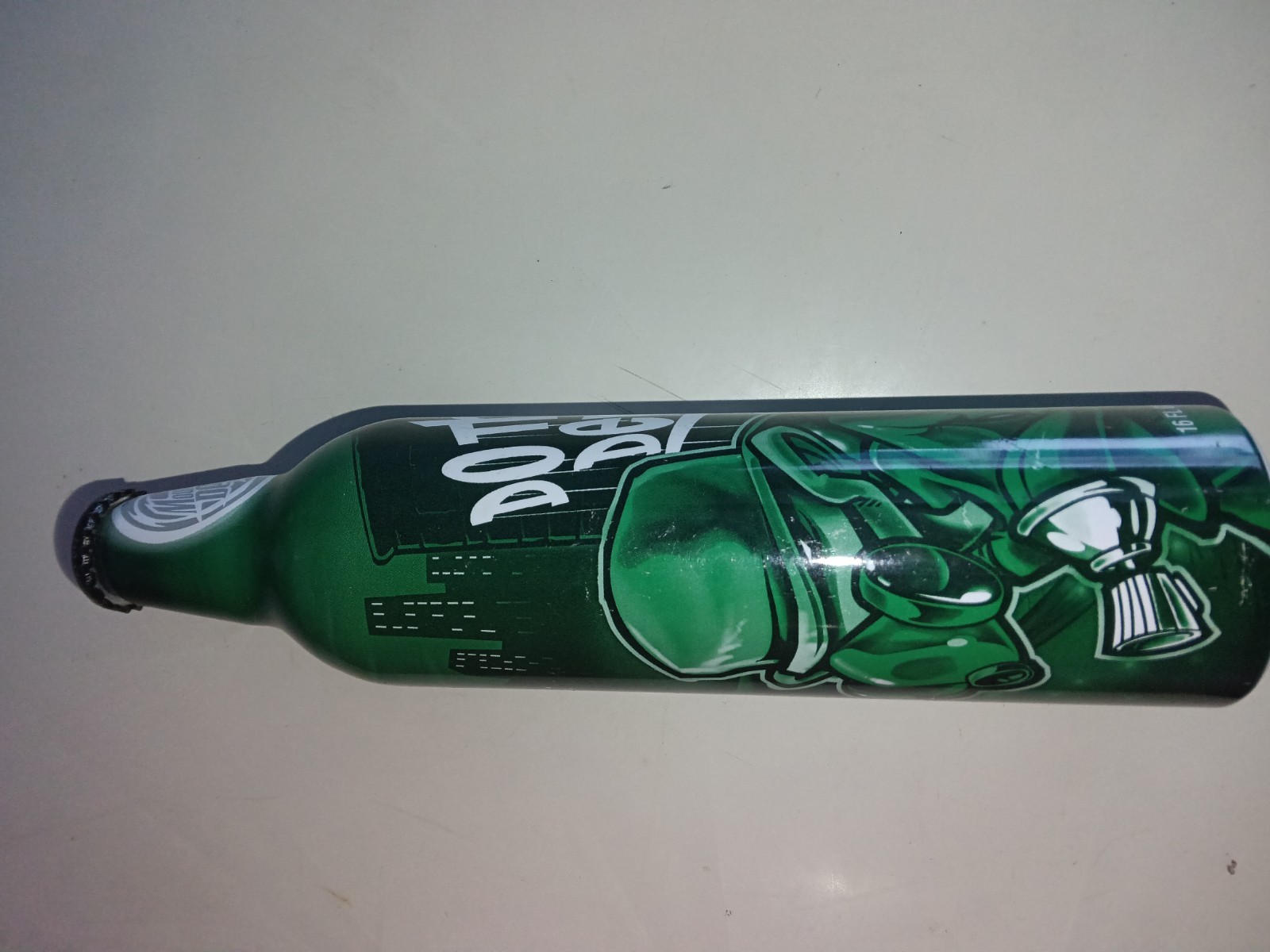 2008 Mountain Dew Green Lable Art Aluminum Bottle Full