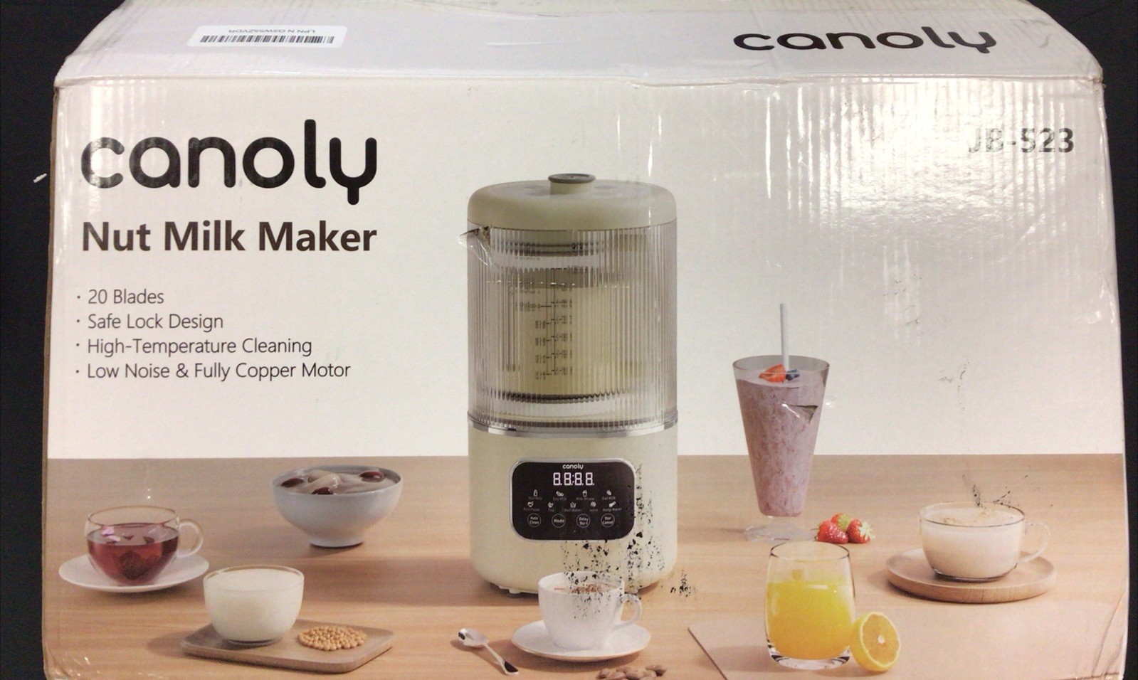 Canoly Nut Milk Maker Automatic Machine LED Display 20 Blades New Open Box