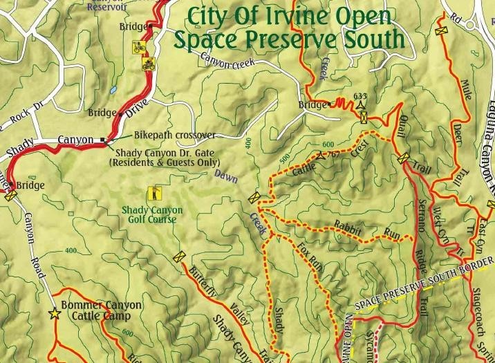 South Coast Wilderness Trail Guide Orange County Laminated Map Poster