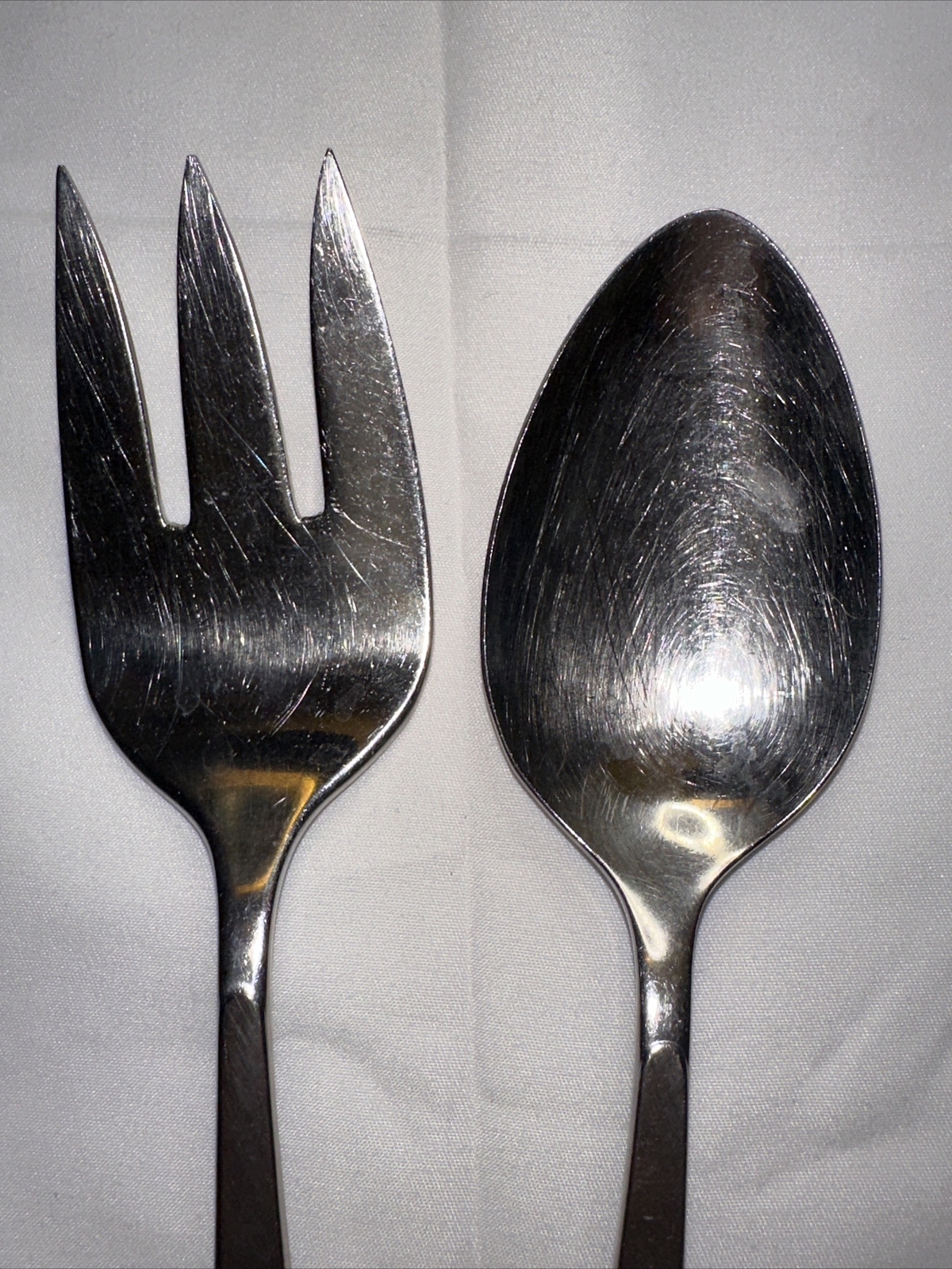 Oneida Cube WILL O' WISP Flatware Serving Spoon + Serving Fork Replacement Exc