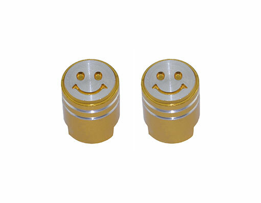 Bike Smile Face Piston Valve Caps Gold Schrader Valve. Bike parts,Bicycle parts.