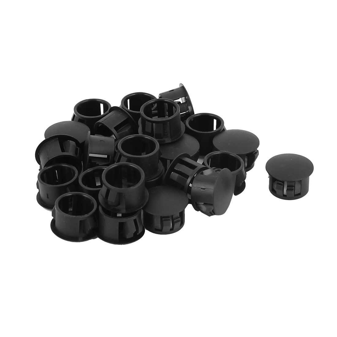 25pcs Plastic 14mm Dia Snap in Type Locking Hole Connectors Button Cover