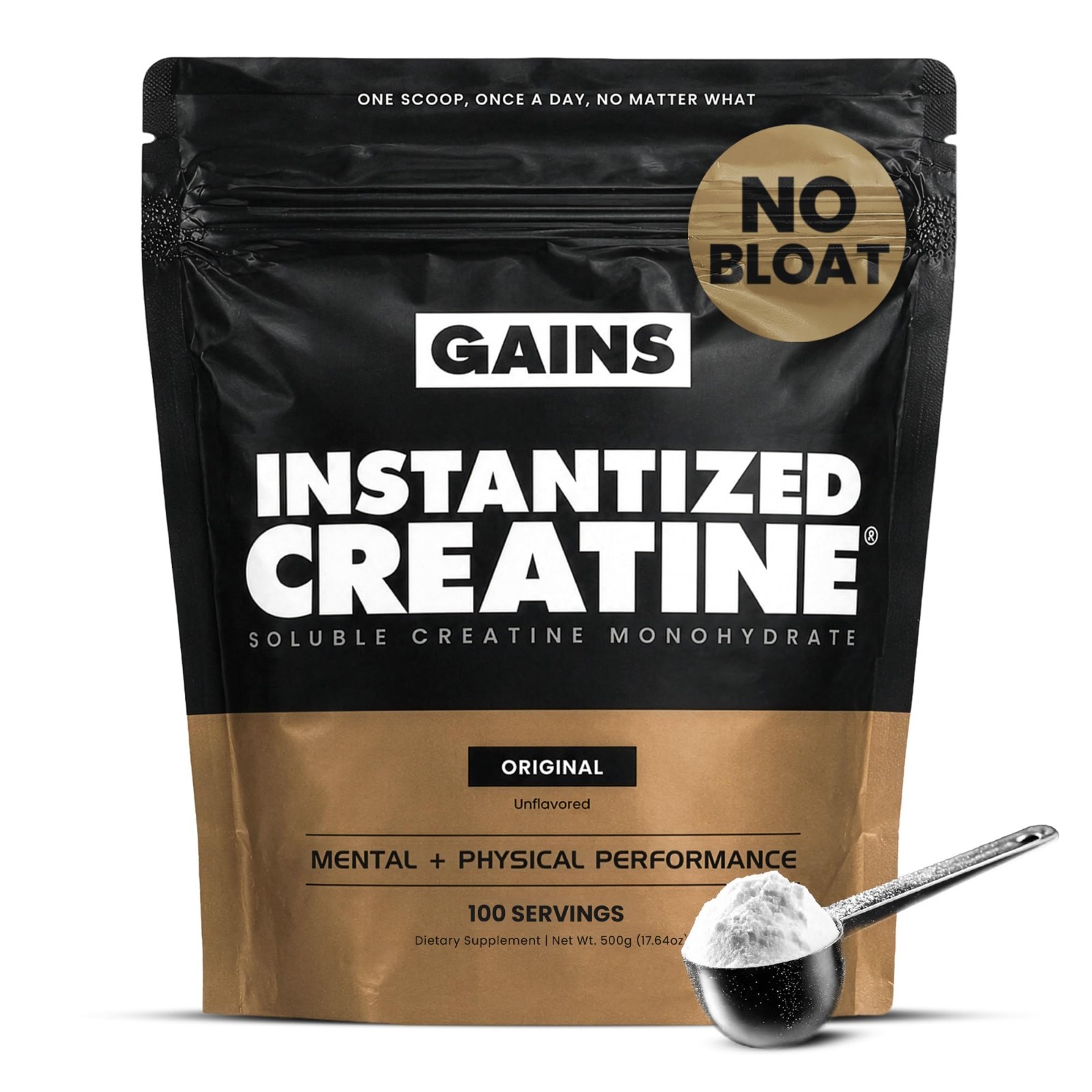 Instantized Creatine Monohydrate Powder - Unflavored, 100 Servings, Muscle & Str