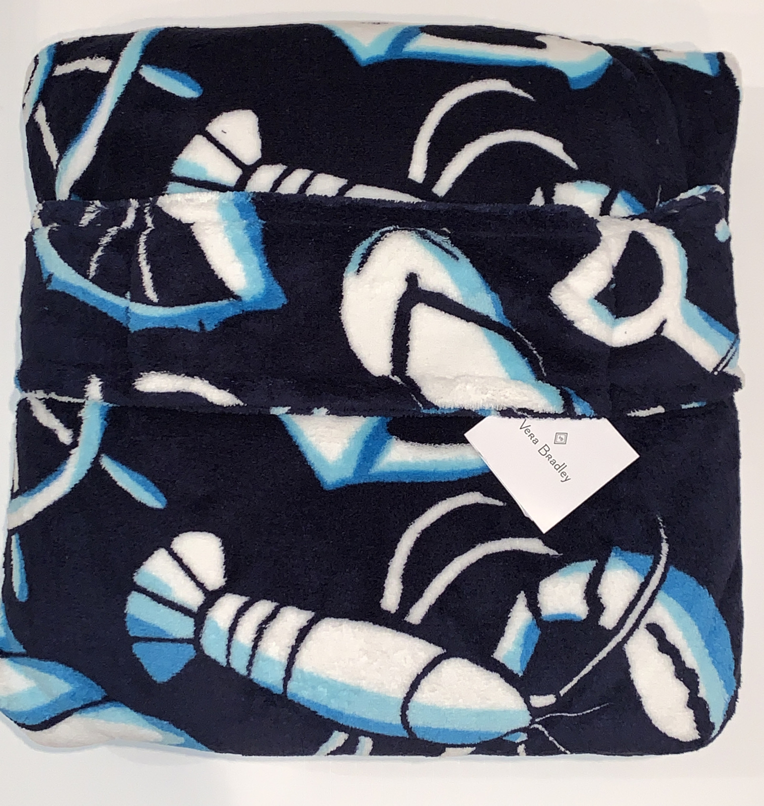 Vera Bradley Fleece Travel Blanket 45 x 60 Retired Shore Enough Pattern Blue New