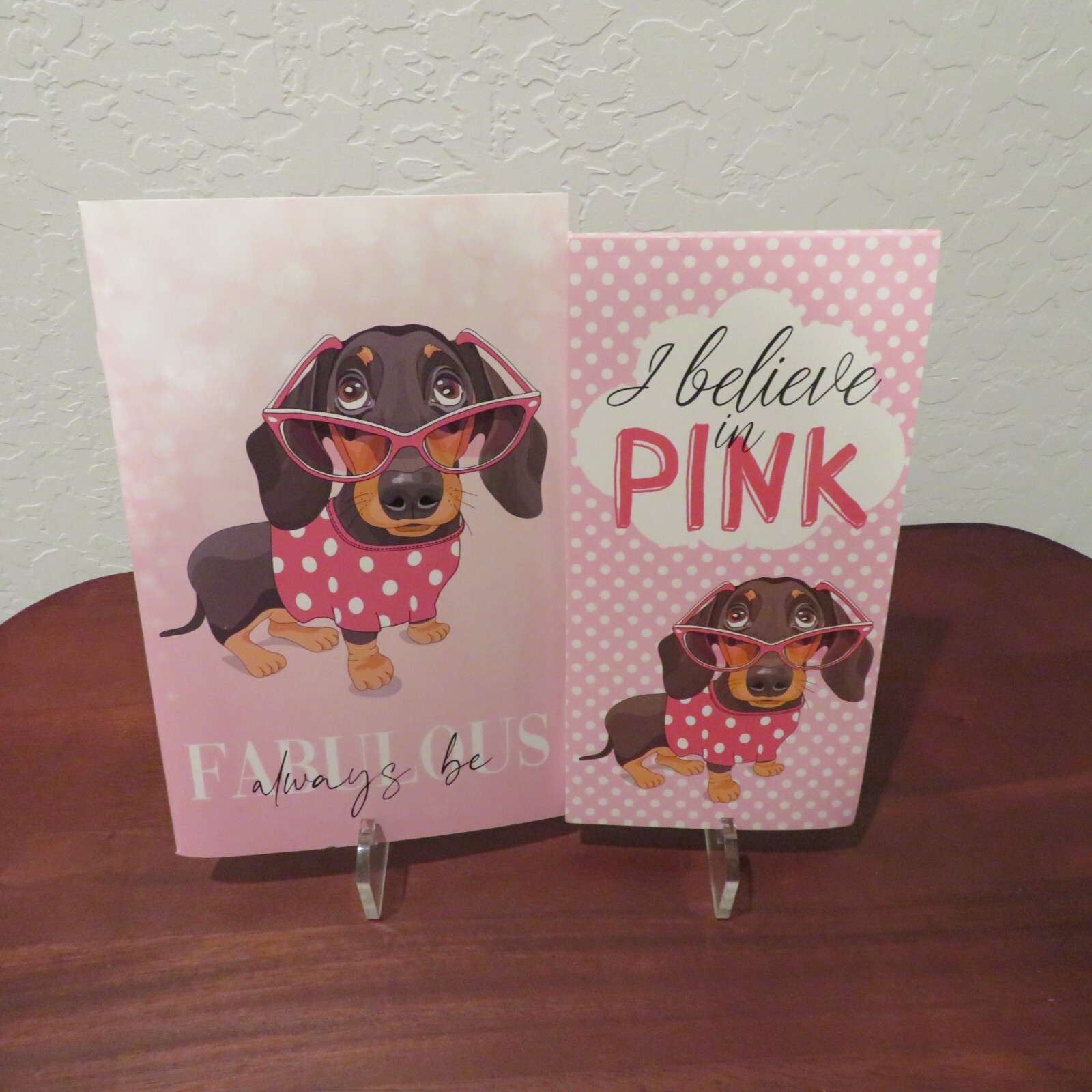 Set of 2 Dachshund Dog I Believe in Pink Notepad Notebook NEW
