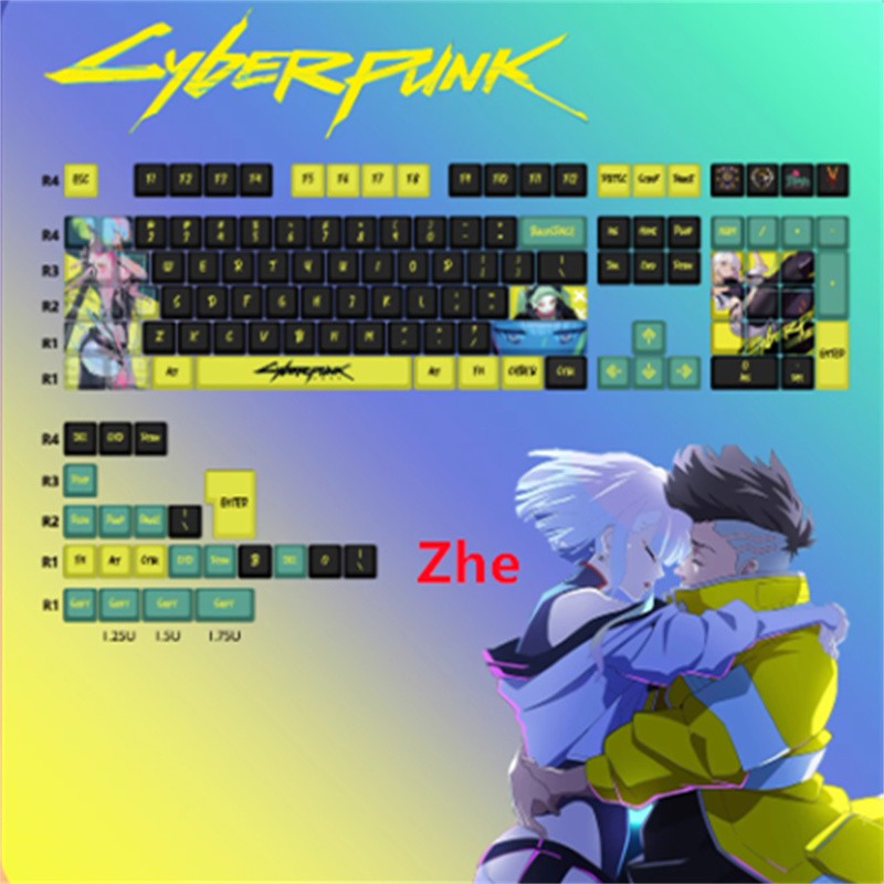 Anime Cyberpunk Edgerunners Lucy Rebecca David OEM 124 PBT Keycaps Set