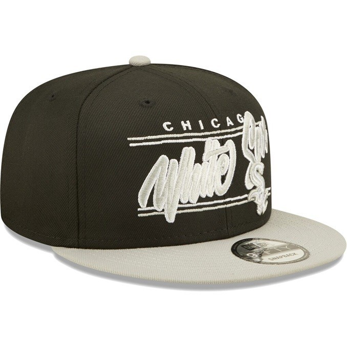 New Era 9Fifty Team Script Adjustable Snapback Chicago White Sox Grey UV NWT