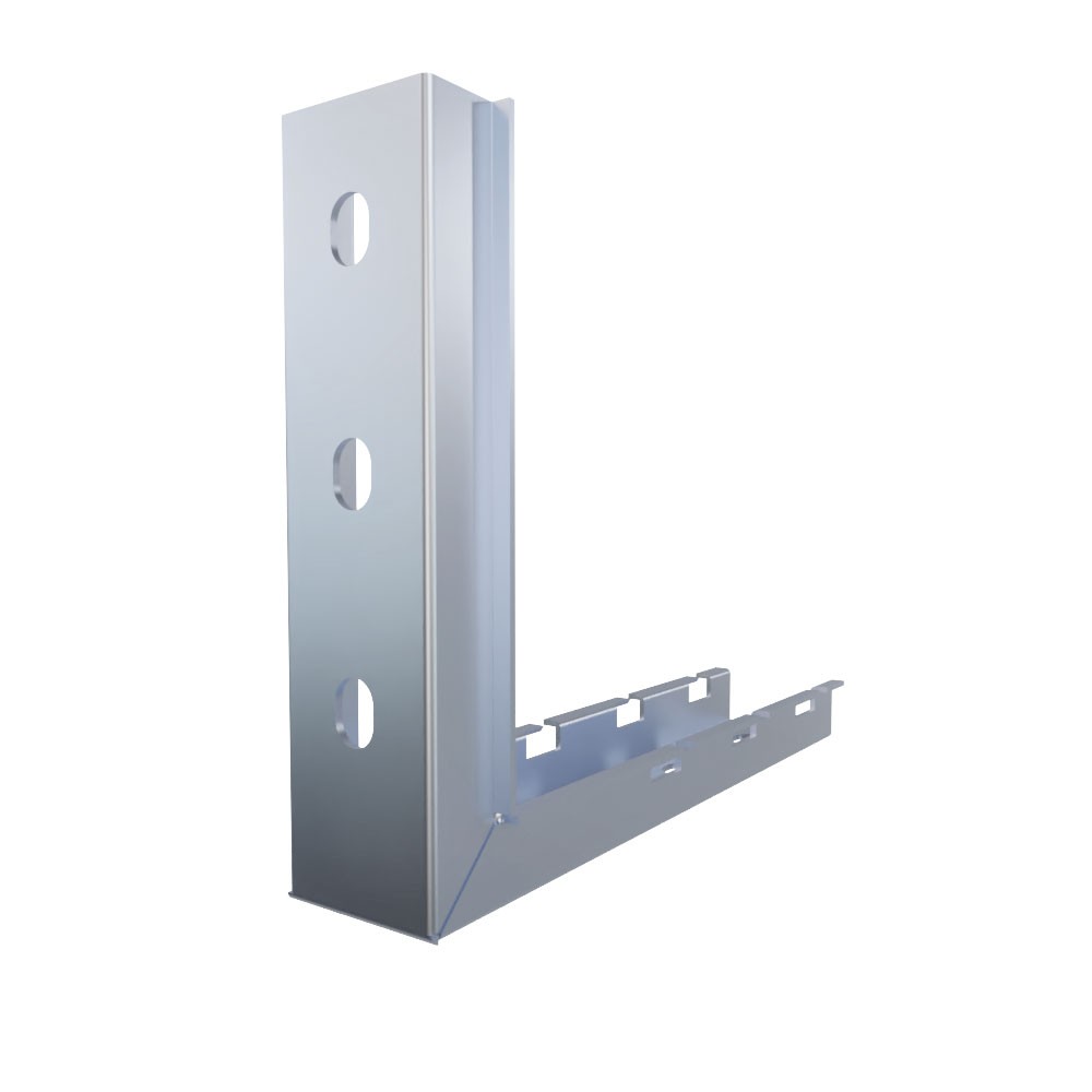 NavePoint 7/8" Electro Zinc Plated Wire Mesh Cable Tray L-Shaped Wall Bracket -