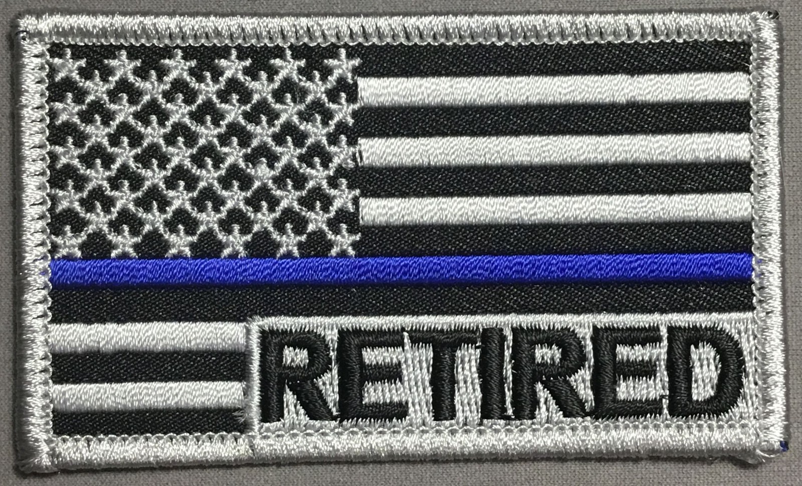 Police American flag Thin Blue Line Retired licensed patch