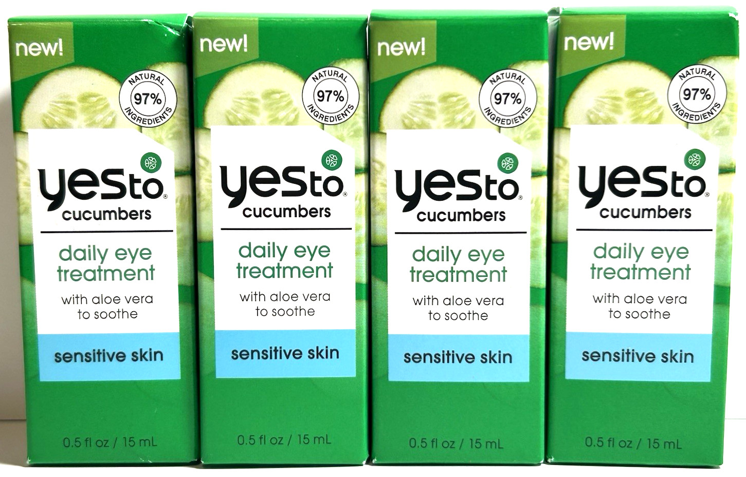 (4) Yes To Cucumbers Daily Eye Treatment 0.5 Fl Oz Sensitive Skin Aloe Soothing