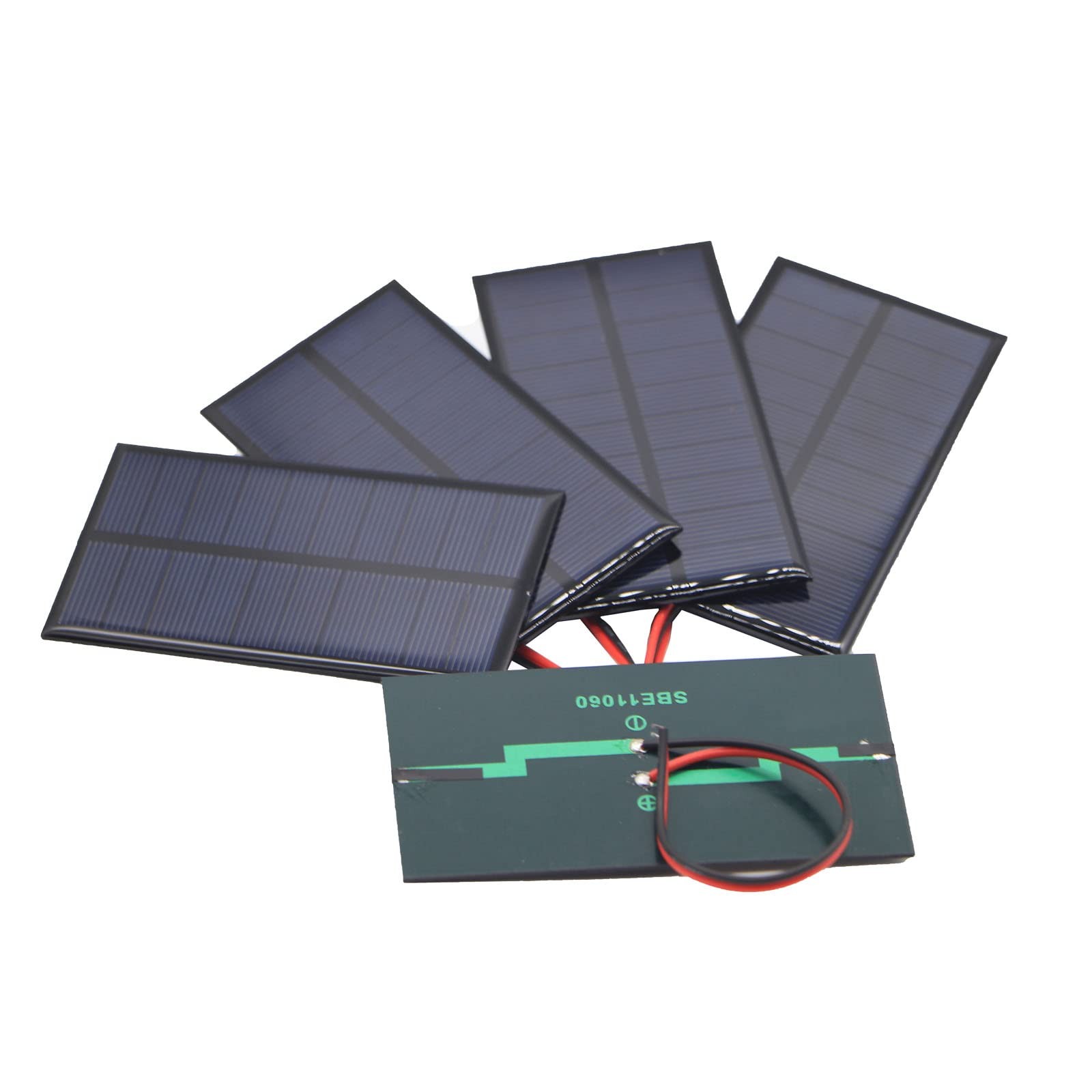 5PCS Micro Solar Panels Kit, 5V 200mA Photovoltaic Cells, 110mm x 60mm