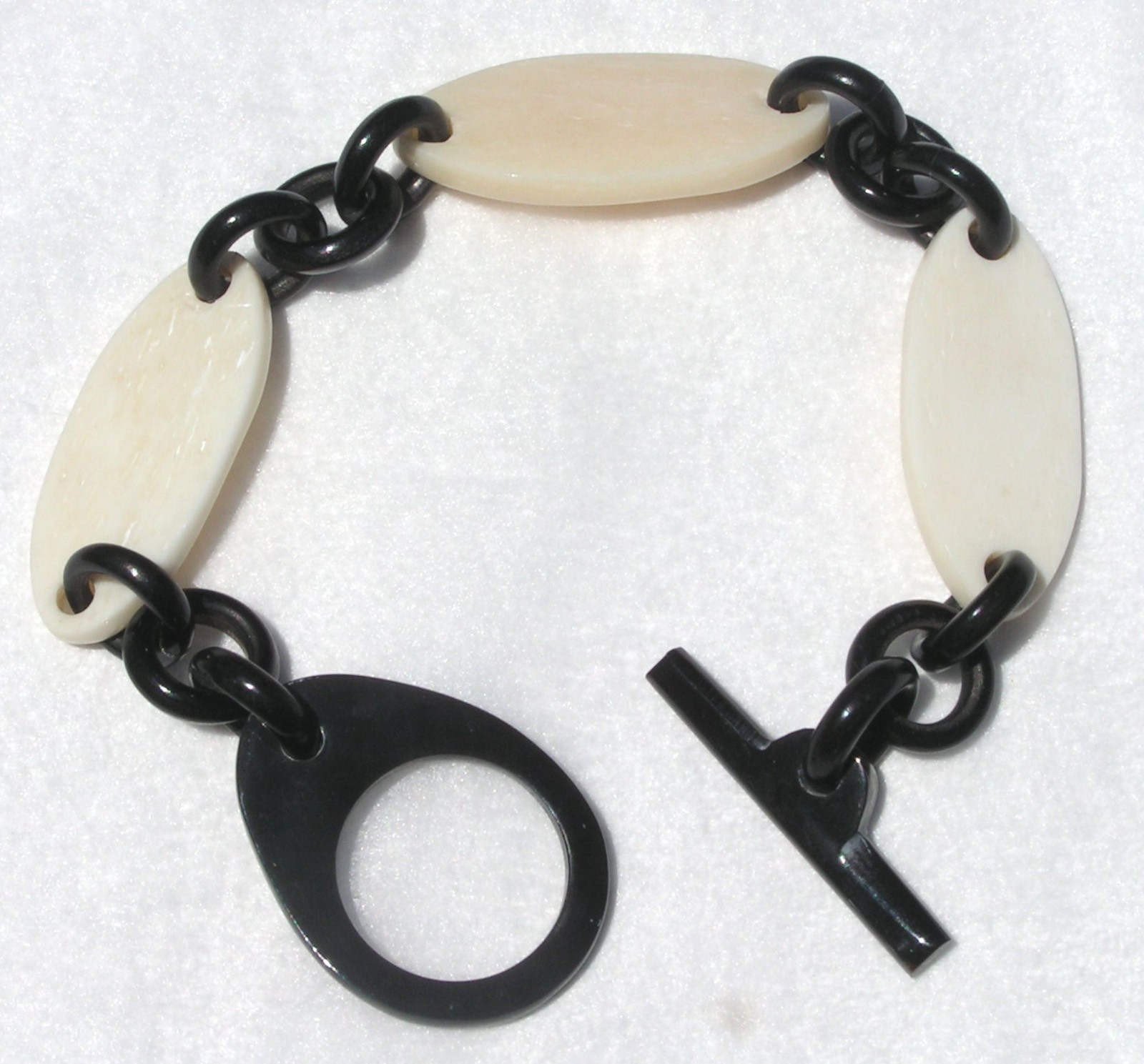 Set of 7 HANDMADE HORN BRACELETS and CHAIN BRACELET