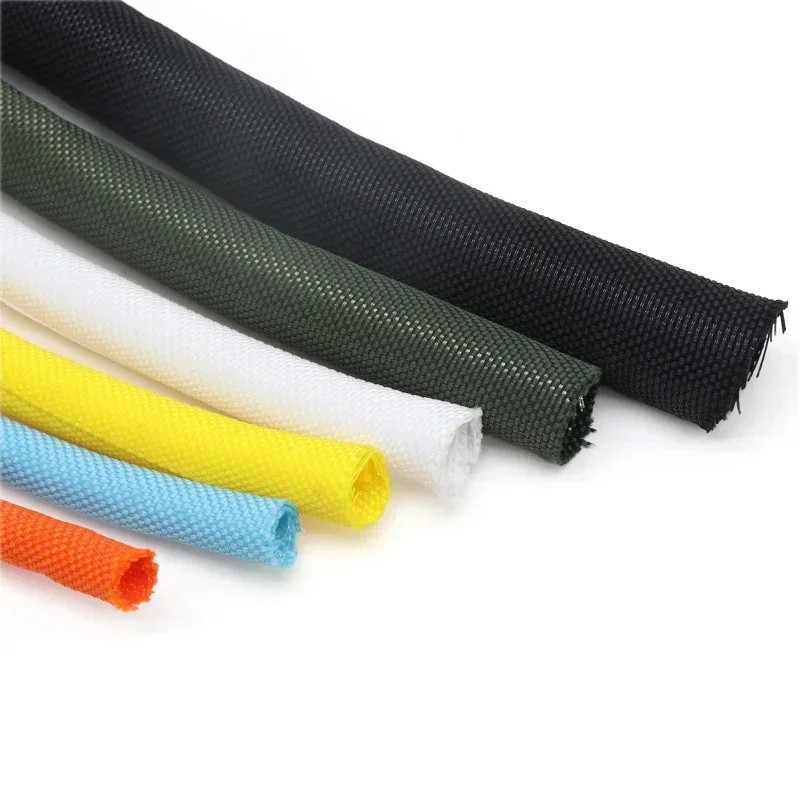 Self Closing Braided Cable Sleeve PET Wire Wrap Protector 1M 2M 5M