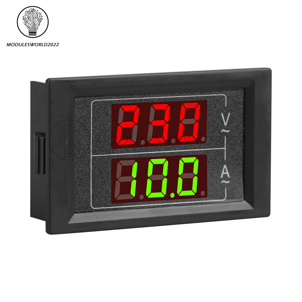 AC60-500V 100A Dual Display Voltage Current Meter Voltmeter Ammeter Single Phase